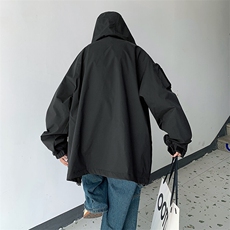 日系机能连帽冲锋衣外套男春秋vibe风潮牌户外工装夹克JK120-P48，男装夹克，星座308B-1