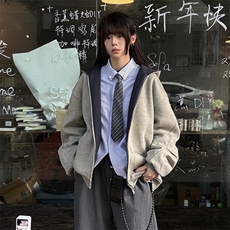 抖音得物高品质二开25秋冬美式重磅宽松结构双面连帽卫衣外套W68，男装卫衣，电商A486
