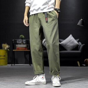 2021秋冬新沙发墙日系大码男腰带宽松绣花休闲裤长裤K563-P45图片
