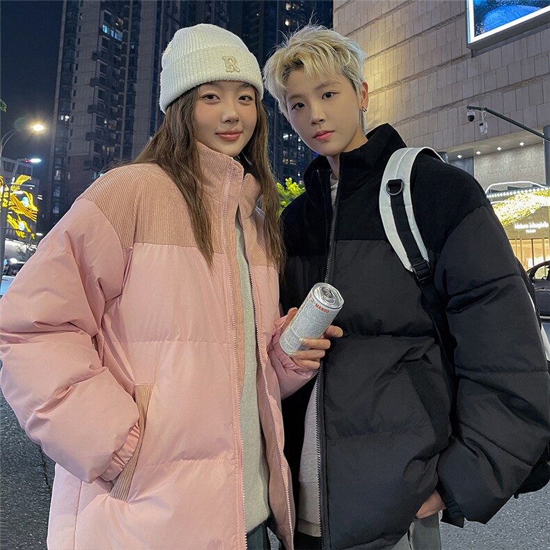 特批港风情侣夜景宽松时尚撞色立领棉衣MY2279P60控98,男装棉衣,电商A247