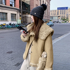 新款海军领皮毛外套2C110-H7780-P185-K278，女装皮草，2C110