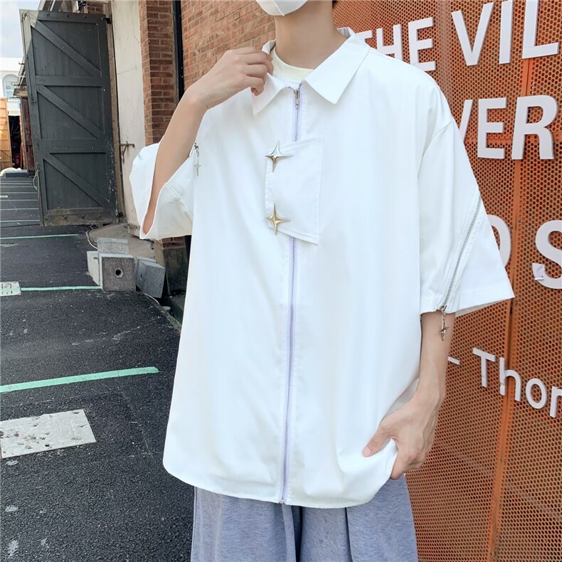 夏季新款衬衫潮流慵懒男衬衫W1265P38,男装衬衫,星座1116-2