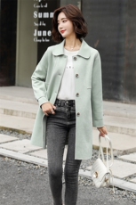 鹿皮绒风衣女中长款春装2025年新款爆款春秋休闲外套女超火高级感，女装风衣，冬木谷雨