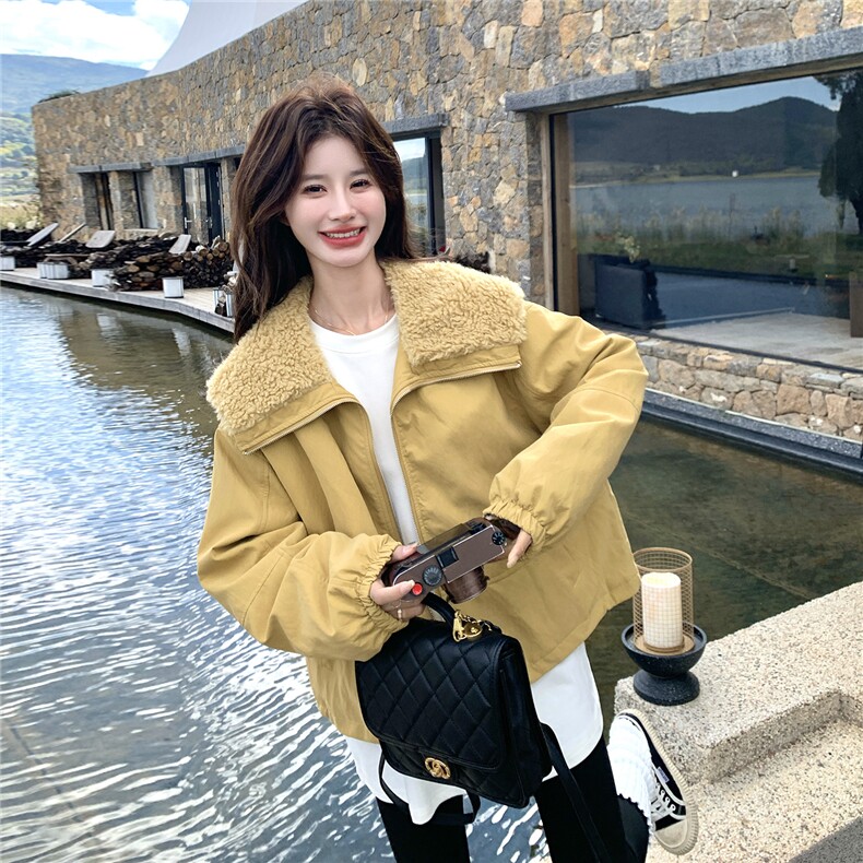 新款《出货》90绒植皮绒2B156-809-P255-K388,女装短外套,2B156