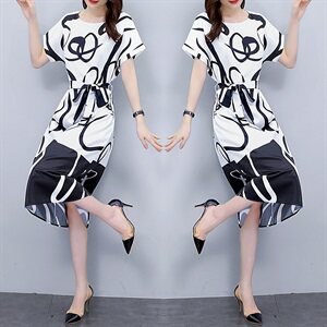 广州十三行高端醋酸连衣裙女夏季2025新款洋气妈妈减龄雪纺裙，女装连衣裙，火爆靓佳人