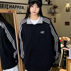 美式复古棒球服外套春秋款时尚小众宽松百搭双面穿薄款情侣款夹克，男装夹克，星座516A