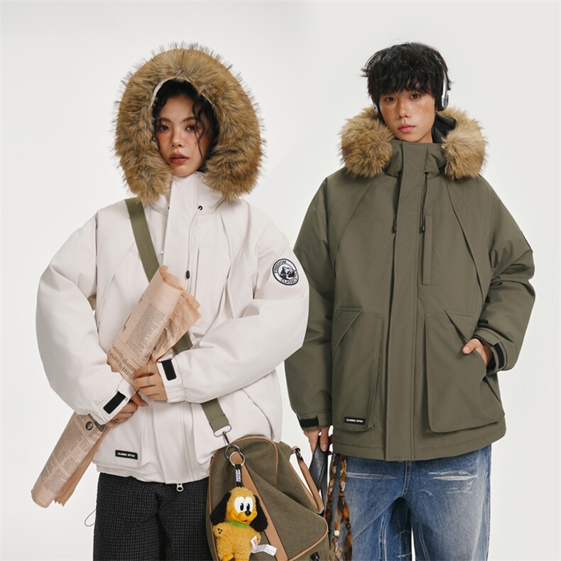 CC929-P130冬季户外工装毛领棉衣连帽棉服中性情侣防风外套大码，男装棉衣，星座405-3