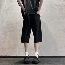 D2053-p45-控68现货风宽松cleanfit牛仔裤七分裤黑暗，男装牛仔裤，星座116