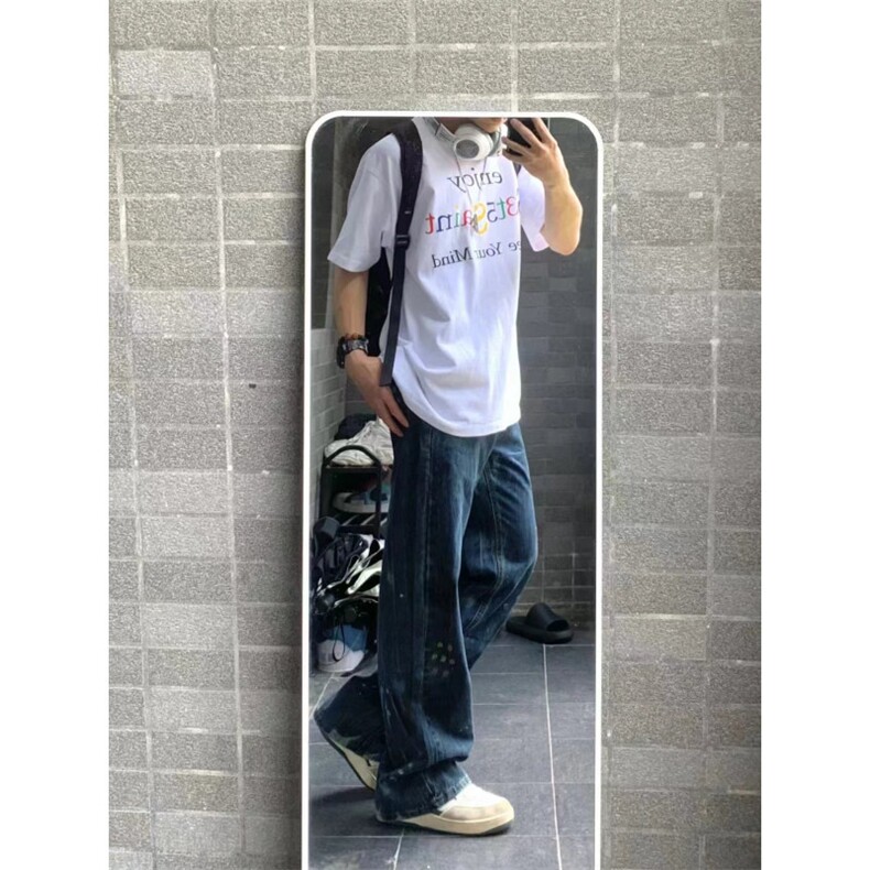 【有货】喷墨扎染牛仔裤男款美式复古vibe风裤子NZK56WW-特P48,男装牛仔裤,星座1007（原301D）