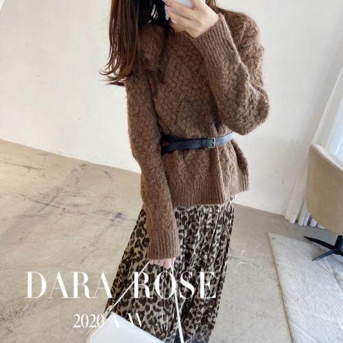 高级感巧克力色手工毛衣,女装针织衫/毛衣,DARA ROSE