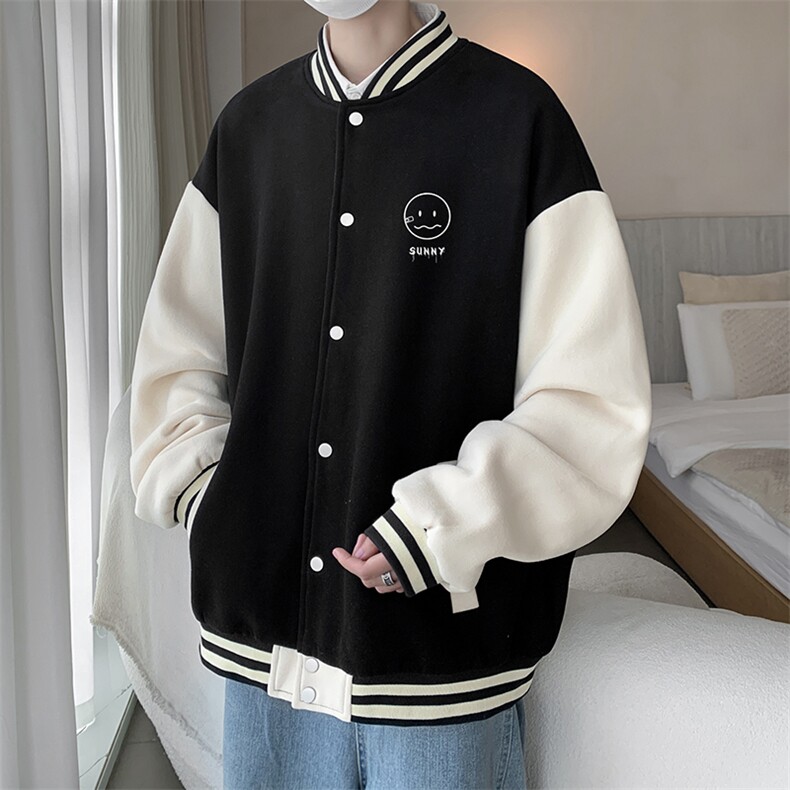 摇粒绒棒球服男大码开衫卫衣男夹克 BF86072-P65图片