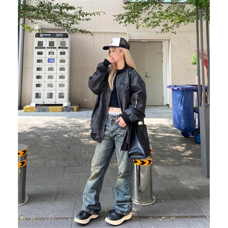 春秋蜘蛛刺绣pu皮夹克男拉链休闲宽松百搭街头棒球服外套JK8555,男装夹克,星座1116A（原606A-3）