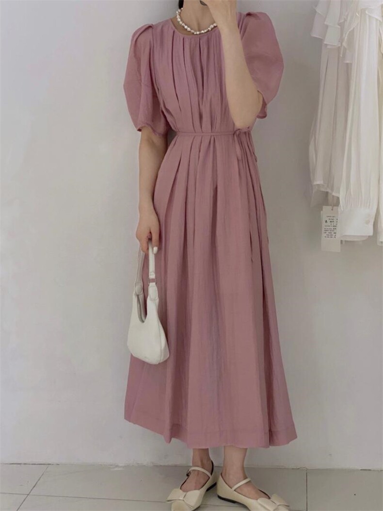 系带连衣裙，女装连衣裙，驿谷