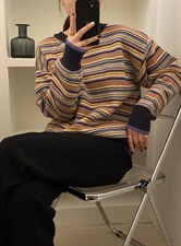 彩条毛衣，女装针织衫/毛衣，FMV