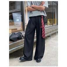 秋季基础款西裤男cleanfit直筒宽松西装裤子高街潮牌阔腿休闲长裤，男装西服套装，星座506A