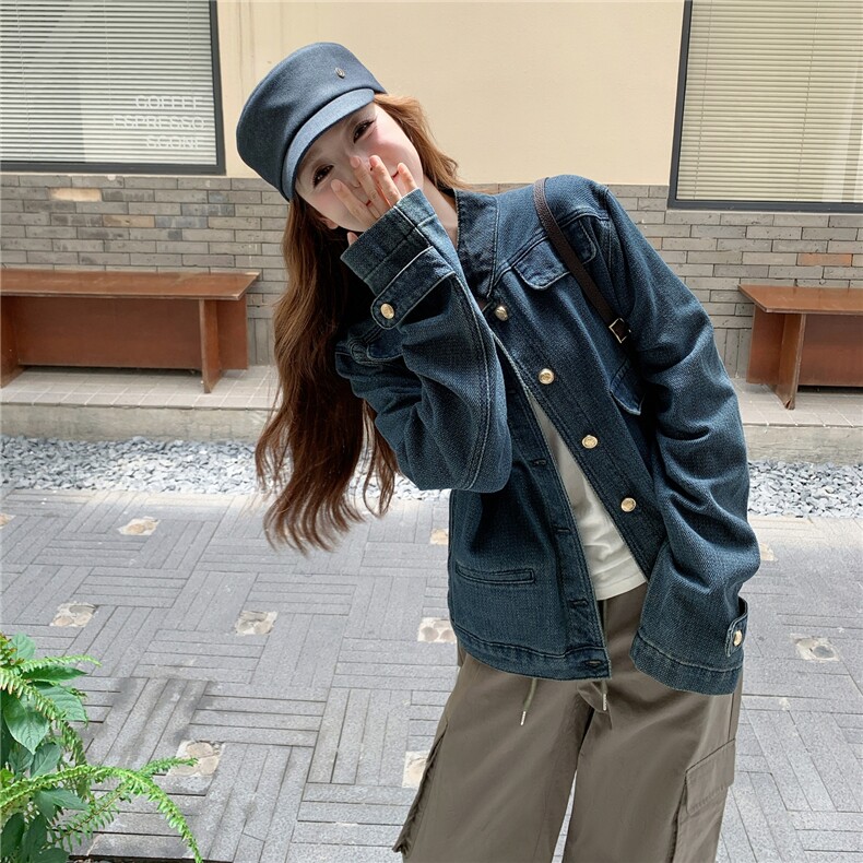 复古休闲牛仔外套女春秋2025新款小个子穿搭夹克流行爆款超火显瘦,女装短外套,浙宝208