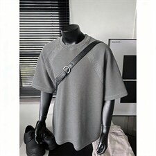 现货-原创-金属光泽面料拼接短袖解构T恤宽松1016-1T339P32K59，男装T恤，星座1016-1（原电商B408-1）