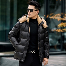 男装羽绒服YR82656新品主推90绒子活帽面包服高充绒活帽2色绒206g，男装羽绒服，钱塘207-1
