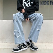 新款春季水洗牛仔裤直筒阔腿N0865P40,男装牛仔裤,星座1116-2