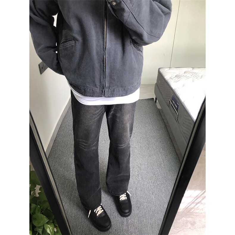 B221美式ins高街暗黑光版修身微喇牛仔裤LK23137-P55控78,男装牛仔裤,电商B221