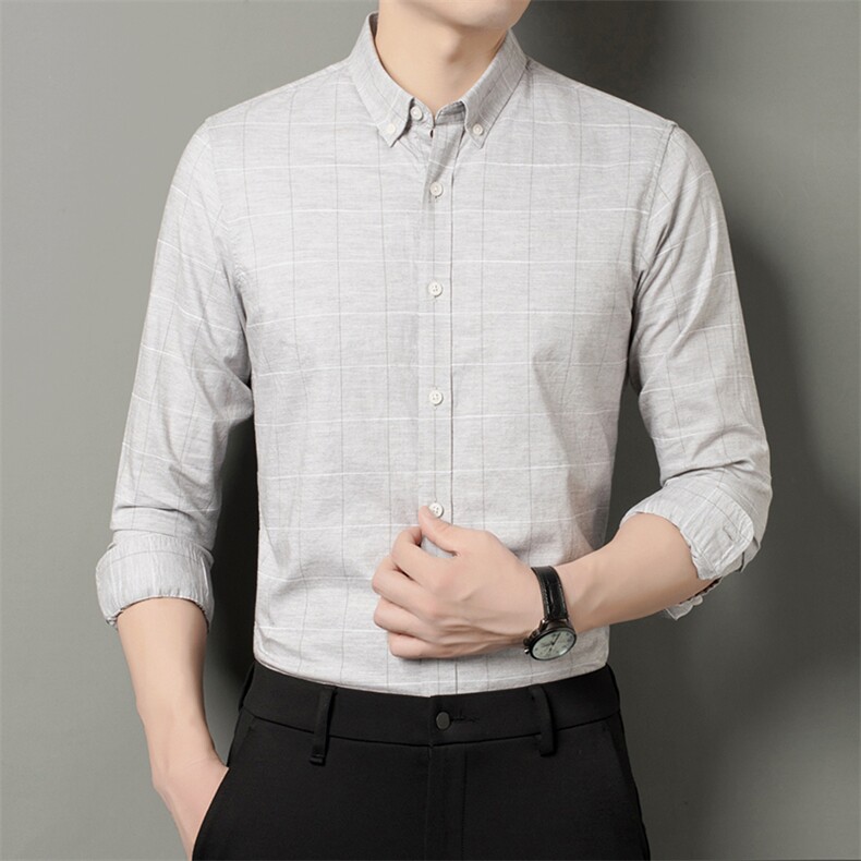 DN9031男式2023年春季新款长袖衬衫男装商务时尚休闲衬衣P65,男装衬衫,电商B360