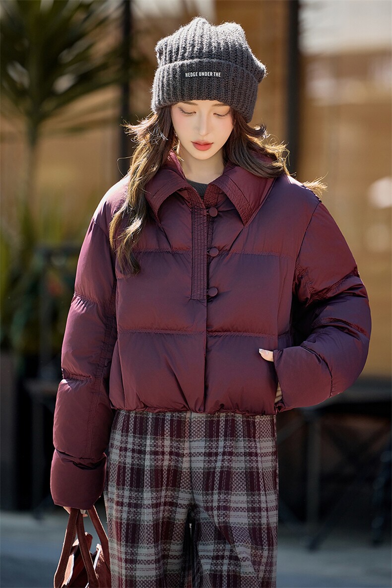 水衣源2767款时尚纯色短款洋气加厚保暖羽绒服女冬季潮品,女装羽绒服,水衣源
