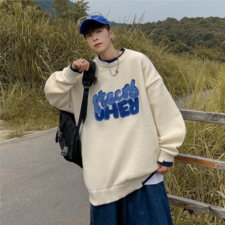 学院风毛衣男冬季高级感时尚韩系针织衫秋冬款慵懒B612-P48,男装针织衫/毛衣,星座1109-3