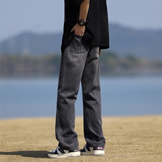 春季美式vibe宽松直筒裤2024新款水洗做旧牛仔裤男现货K7756-P45，男装牛仔裤，星座512-3