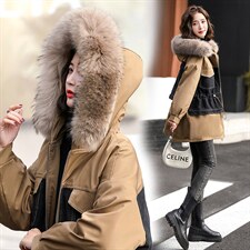 派克服女中长款冬装2024年新款今年流行加厚加绒棉袄外套冬季，女装派克服，一安秀