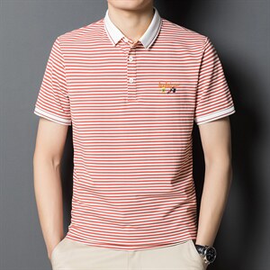 条纹短袖T恤男薄款时尚男装夏季青年男士休闲百搭Polo体恤衫潮流图片