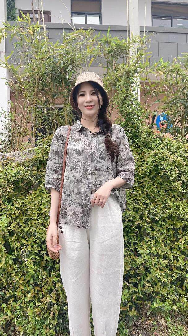 纯苎连衣裙小衫裤子裙子衬衣 时尚风 风淑女风休闲风，女装连衣裙，川哲