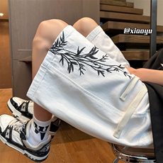 XZ616新中式夏季风刺绣牛仔短裤五分裤TY2469p45控58，男装牛仔裤，星座512A（原616）