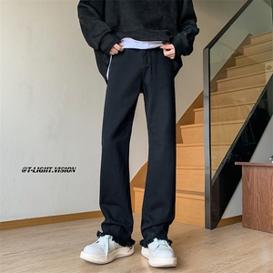 B221 美式ins高街小众情侣款毛边微喇牛仔裤 LK23004-P55 控78图片