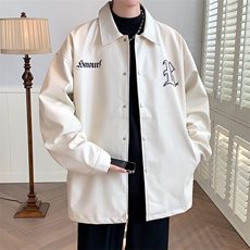秋装新品简约印花夹克2023潮百搭棒球服外套男女8175-P85控价128，男装夹克，电商A441-1