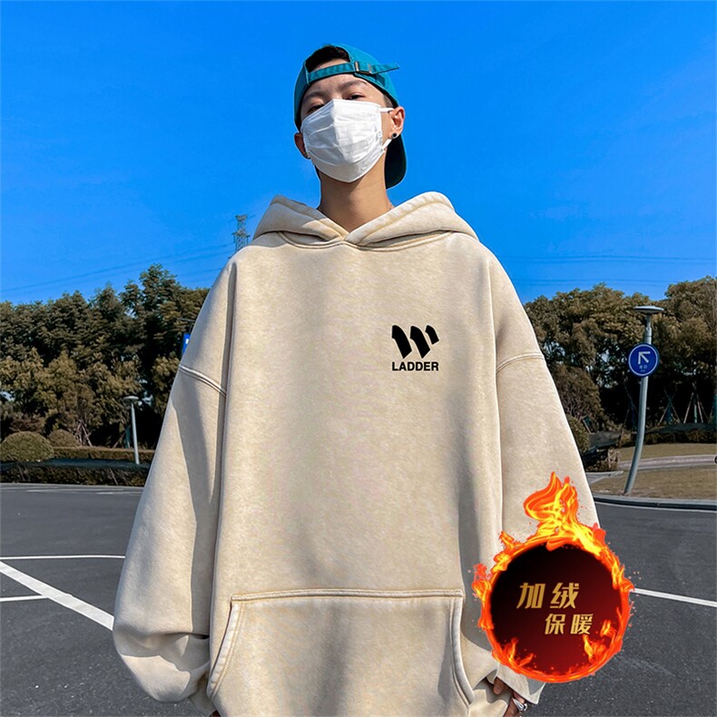 直播品质500克重磅美式印花做旧加绒加厚水洗卫衣冬SL1669特P65,男装卫衣,电商A486