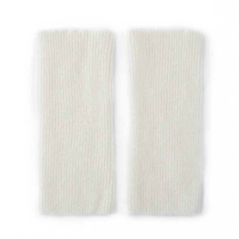 2025年秋季新款百搭女士加厚保暖坑条半指手套，手套，窄众羊绒