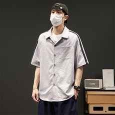 2023夏季新款t恤潮流灰墙短袖男宽松衬衫半袖时尚百搭CS3507-p45，男装T恤，星座717