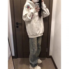 1506-1/WW2461/P52趣味蜡笔小新刺绣纽扣连帽卫衣，男装卫衣，星座1506-1