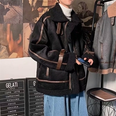 新款棉衣男秋冬季翻领羊羔绒棉服外套情侣加厚夹克潮LY466-P89，男装棉衣，星座1008