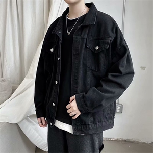 外套男潮ins牛仔外套男帅气潮流宽松牛仔衣夹克男上衣服jk094-p55图片