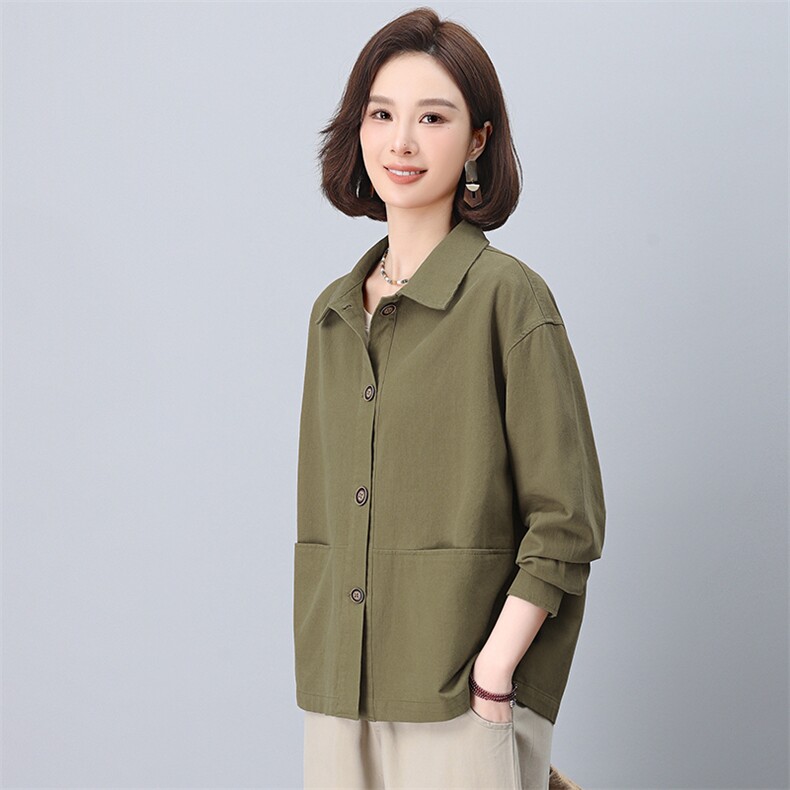 休闲短款外套女春秋2026新款小个子洋气百搭大码宽松中年妈妈上衣,女装短外套,悦见她