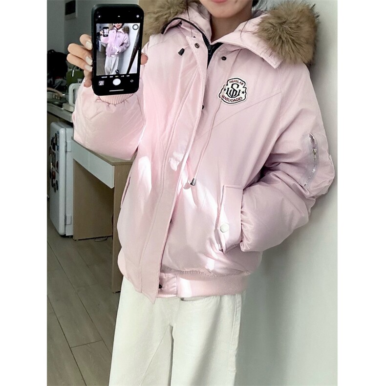 A583-P1082025冬季可拆卸大毛领连帽棉服防泼水上衣,男装棉衣,星座911