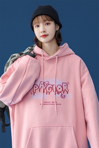 高点击高转化 中性风卫衣男连帽宽松外套 X-416B-1-WL121-P38限58图片
