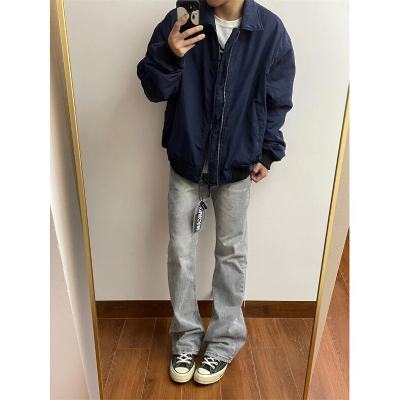 【有货】cleanfit藏青短款外套男美式复古飞行员夹克P15WW-特P55,男装夹克,星座1007（原301D）