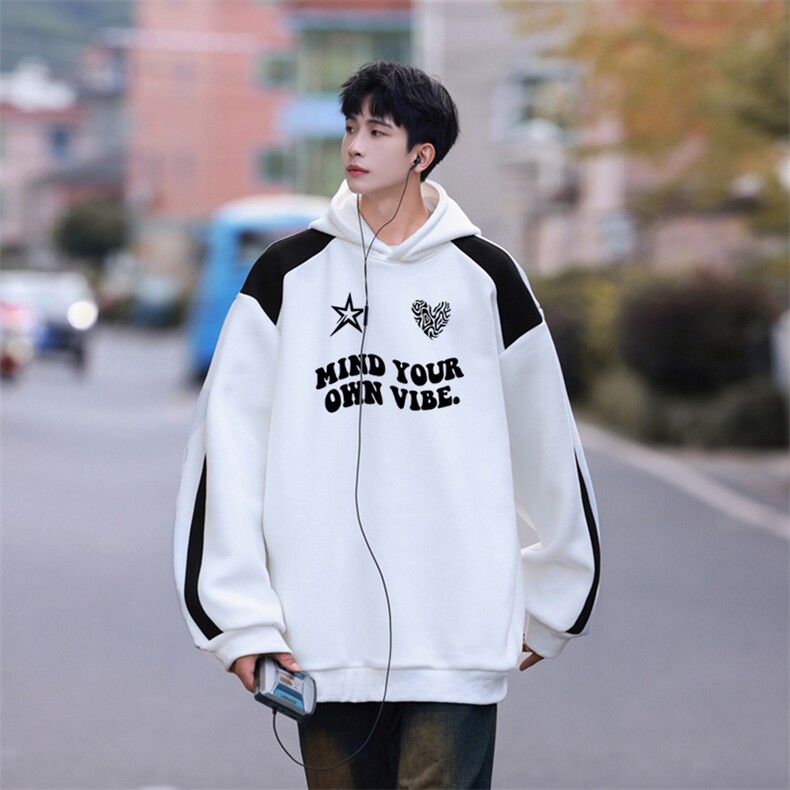 春装重磅华棉连帽卫衣休闲卫裤中性风男女套装XWY238-P50控78,男装卫衣,电商B370