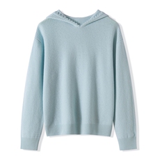 2025秋冬百搭时尚挑孔帽衫针织衫，女装羊绒衫，昭美纯山羊绒