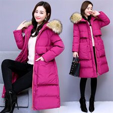 连帽2020年冬季时尚潮流舒适简约个性纯色中长款长袖棉衣，女装棉衣/棉服，香香