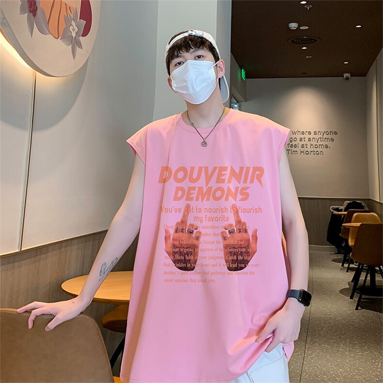 得物直播抖音品质250克纯棉重磅男无袖背心T恤T594P28控39图片
