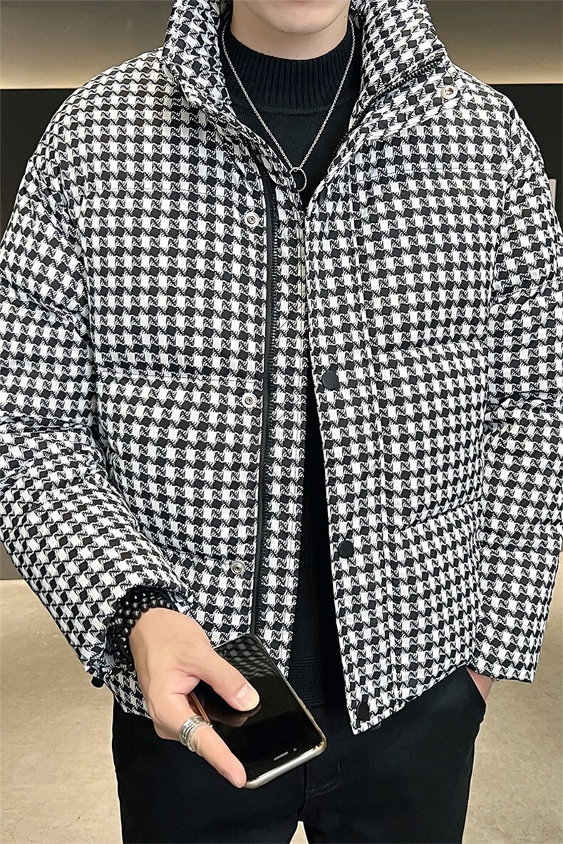 2025冬款羽绒服男店主风印花休闲外套男上衣保暖B317/1825/P175,男装羽绒服,电商B317