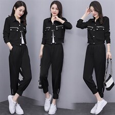 2021春季新款气质优雅时尚休闲时尚纯色套装，女装套装/套裙，曼娅璐